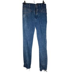 Blue Abercombie & Fitch Ultra high rise super skinny ankle jeans
